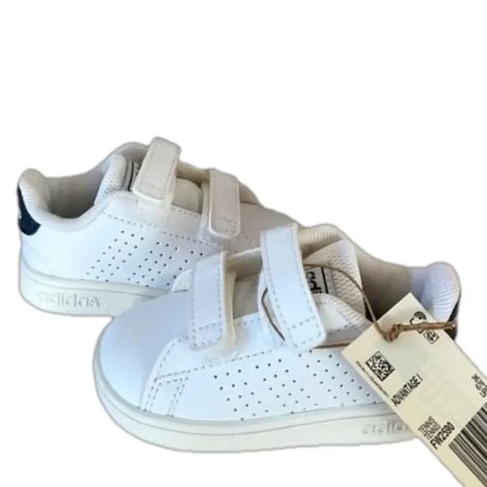 Adidas Boy's Sneakers Advantage White Tennis Shoes Toddler Size 4 NIB
